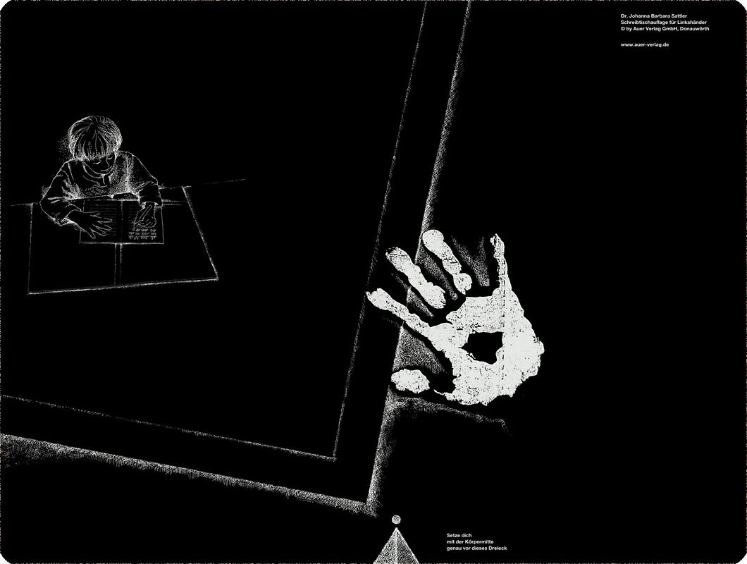 Schreibtischauflage für Linkshänder - Schwarz. Alle Klassenstufen