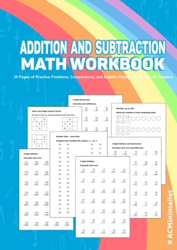 Addition And Subtraction Math Workbook 35 Pages of Practice Problems, Comparisons, and Sudoku Puzzles for 2nd to 4th Graders: Math Activities for the Elderly, Seniors and Children