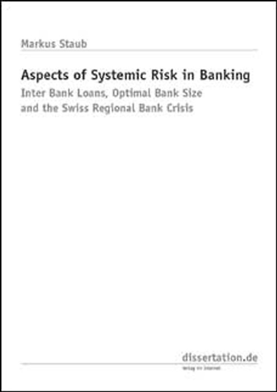 Aspects of Systemic Risk in Banking