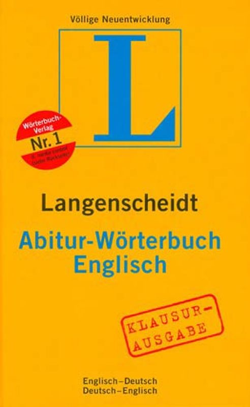 Langenscheidt Abitur-Wörterbuch Englisch. Klausurausgabe. Englisch-Deutsch /Deutsch-Englisch