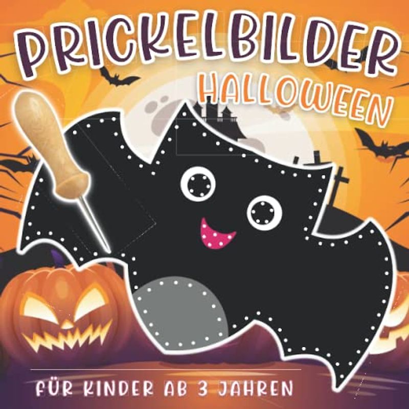 Prickelbilder Halloween für Kinder ab 3 Jahren: Prickel-block Halloween und Herbst für Mädchen und Jungen