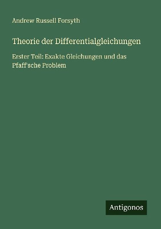 Theorie der Differentialgleichungen
