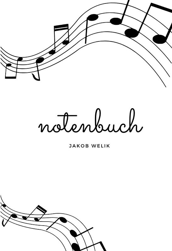 Notenheft: DIN A4 Notenlinienheft | 200 Seiten mit 12 Notenzeilen / Systeme pro Blatt | Papier 90g/m² | Musikheft mit Notenlinien