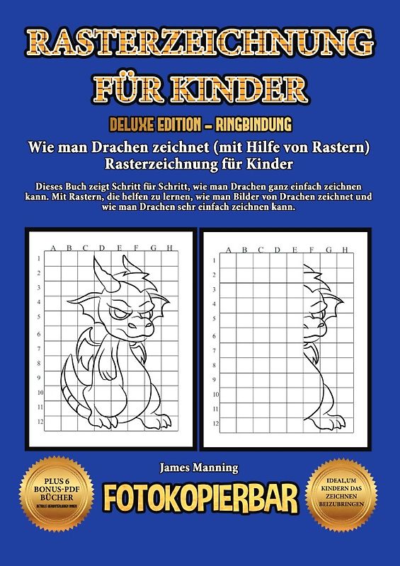 Wie man Drachen zeichnet (mit Hilfe von Rastern) Rasterzeichnung für Kinder
