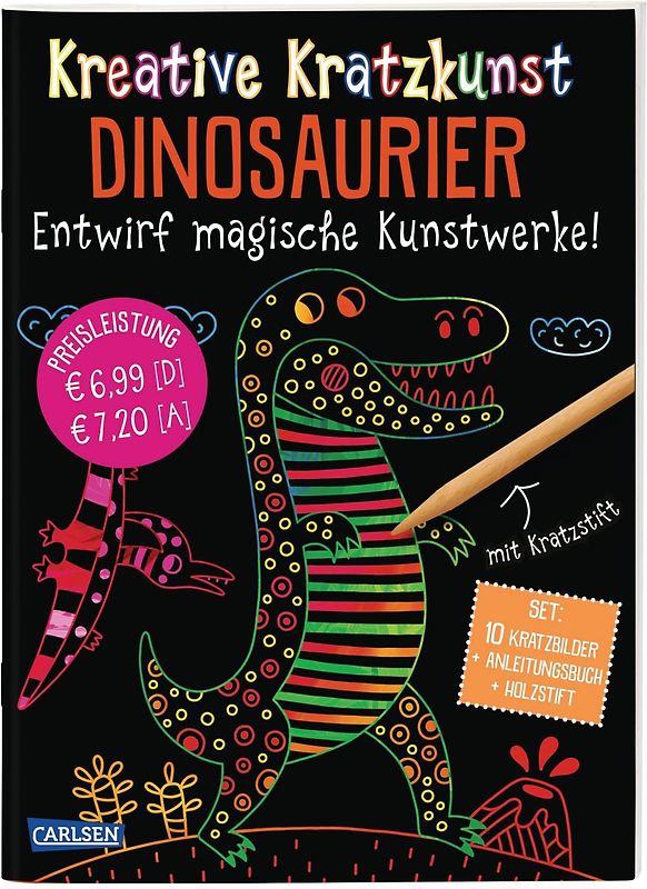 Kreative Kratzkunst: Dinosaurier