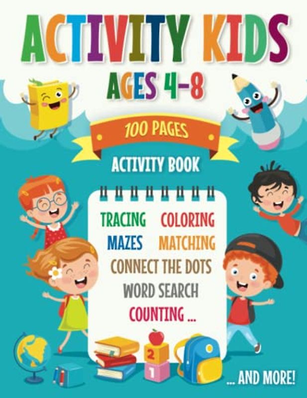 Activity Kids Ages 4-8 | Car activity for kids ages 4-8 | Kindergarten activity book for kids | Kids activity book age 4-8 | Road trip kids activities ... kids ages 4-8 | Rainy day activities for kids