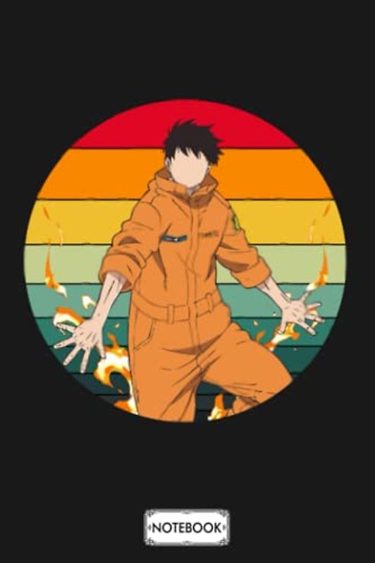 Fire Force Shinra Kusakabe 80s Sunset Shinra Fire Force Notebook: Journal, 6x9 120 Pages, Diary, Matte Finish Cover, Planner, Lined College Ruled Paper