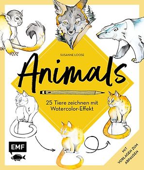 Animals – 25 Tiere zeichnen mit Watercolor-Effekt