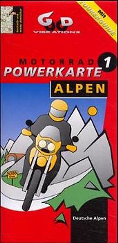 Motorradtourenkarte / Deutsche Alpen. Touren, Tipps und Treffs