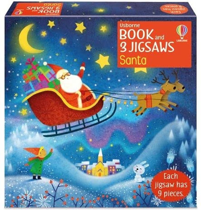Usborne Book and 3 Jigsaws: Santa