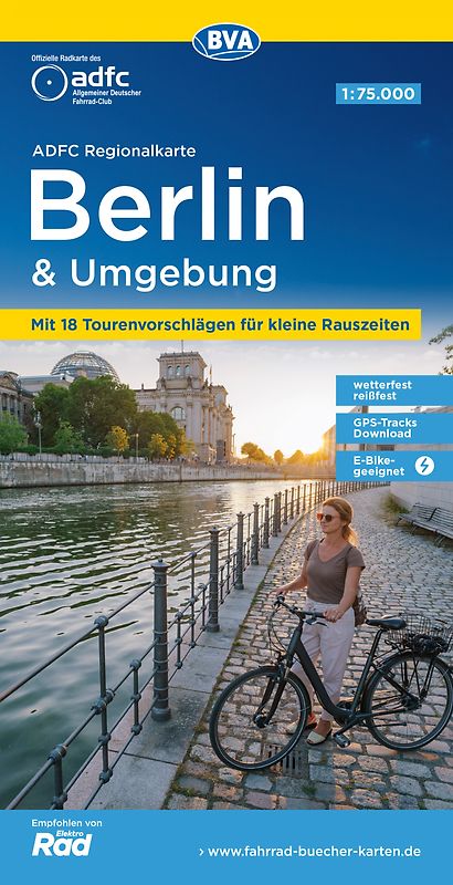 BVA ADFC Regionalkarte Berlin und Umgebung, mit Knotenpunkten 1:75.000