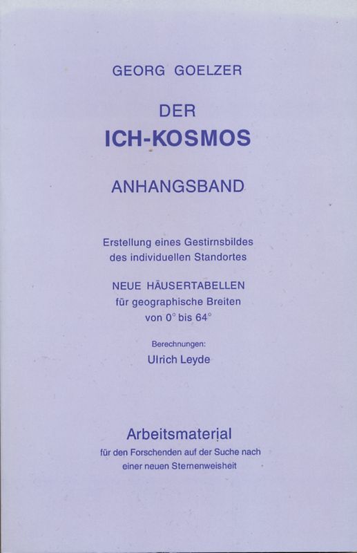 Der Ich-Kosmos - Anhangsband