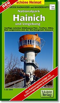 Große Radwander- und Wanderkarte Nationalpark Hainich und Umgebung