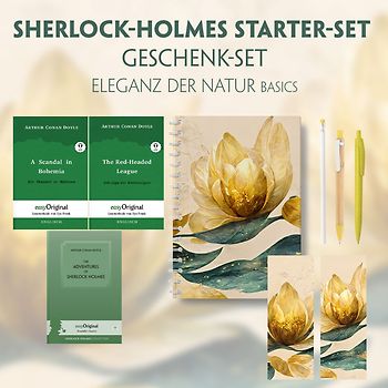 The Adventures of Sherlock Holmes Starter-Paket Geschenkset (mit Audio-Online) + Eleganz der Natur Schreibset Basics