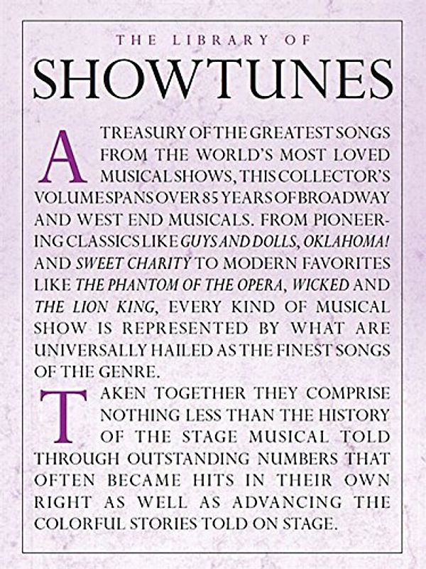 The Library Of Showtunes: Songbook für Klavier, Gesang, Gitarre