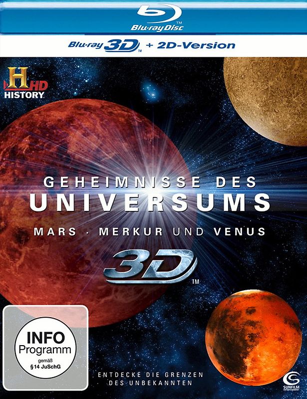 Geheimnisse des Universums 3D - Mars/Merkur/Venus [3D Blu-ray + 2D Version] 3D Blu-ray Disc