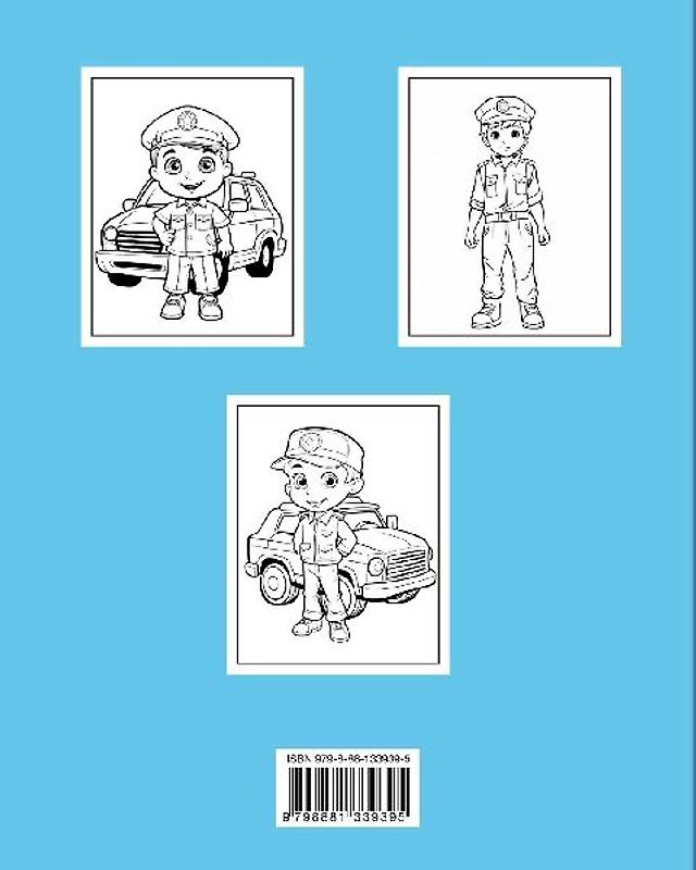 Libro da Colorare per Bambini del Poliziotto