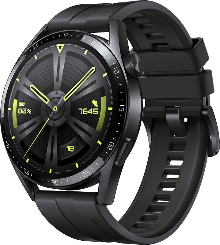 Huawei Watch GT 3 46 mm noir avec bracelet fluorélastomère noir