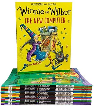 Winnie and Wilbur Series 16 Books Bag Collection Set By Valerie Thomas ( Winnie The Witch, The Big Bad Robot, The Broomstick Ride, The Dinosaur Day ,The Magic Wand, In Winter……