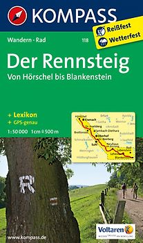 KOMPASS Wanderkarte Der Rennsteig - Von Hörschel bis Blankenstein