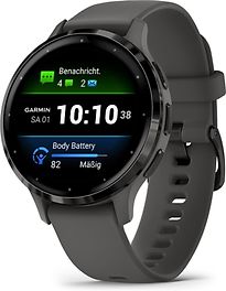 Garmin Venu 3S 41 mm grijs van roestvrij staal met grijs behuizing en siliconen polsband [wifi]