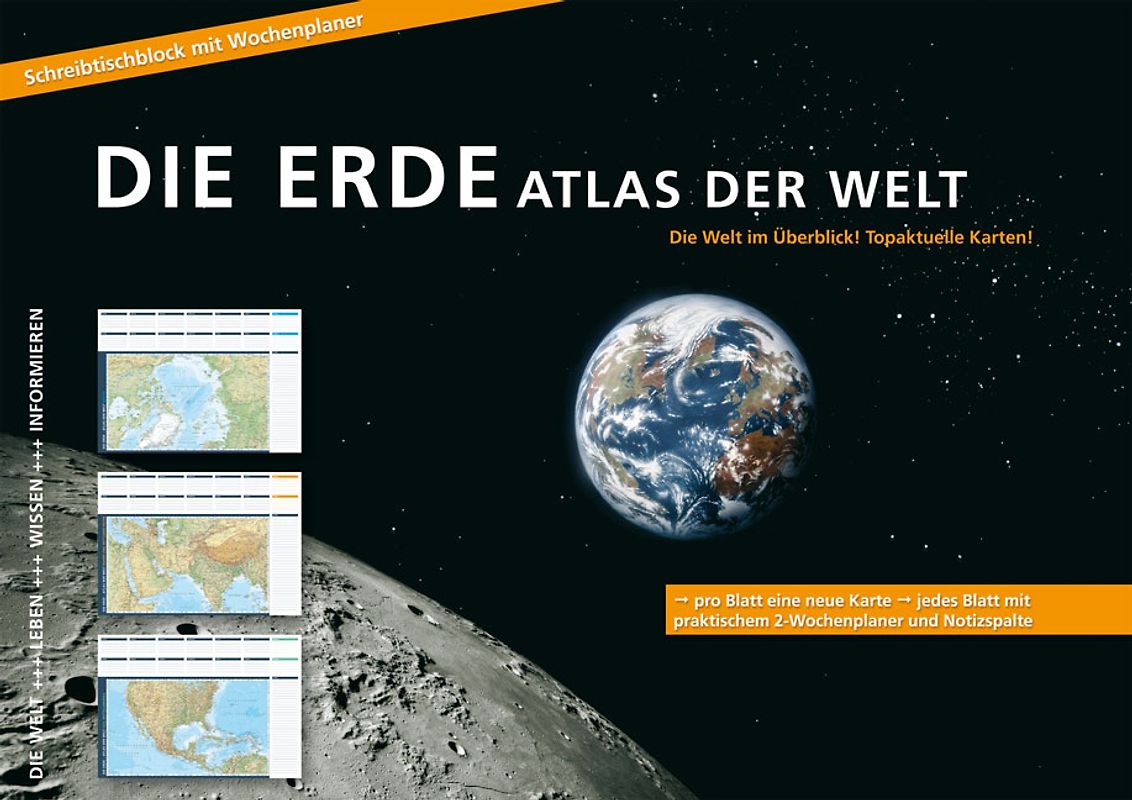 Schreibtischblock - Die Erde/Atlas der Welt