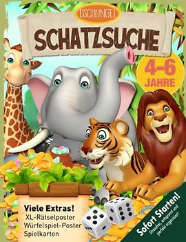 Spannende Dschungel-Schatzsuche Kindergeburtstag 4-6 Jahre: Lustige Schnitzeljagd kreativ umgesetzt mit allen Materialien und vielen Extras wie Spielkarten und Bewegungscode. (Bravo Schatzsuche)