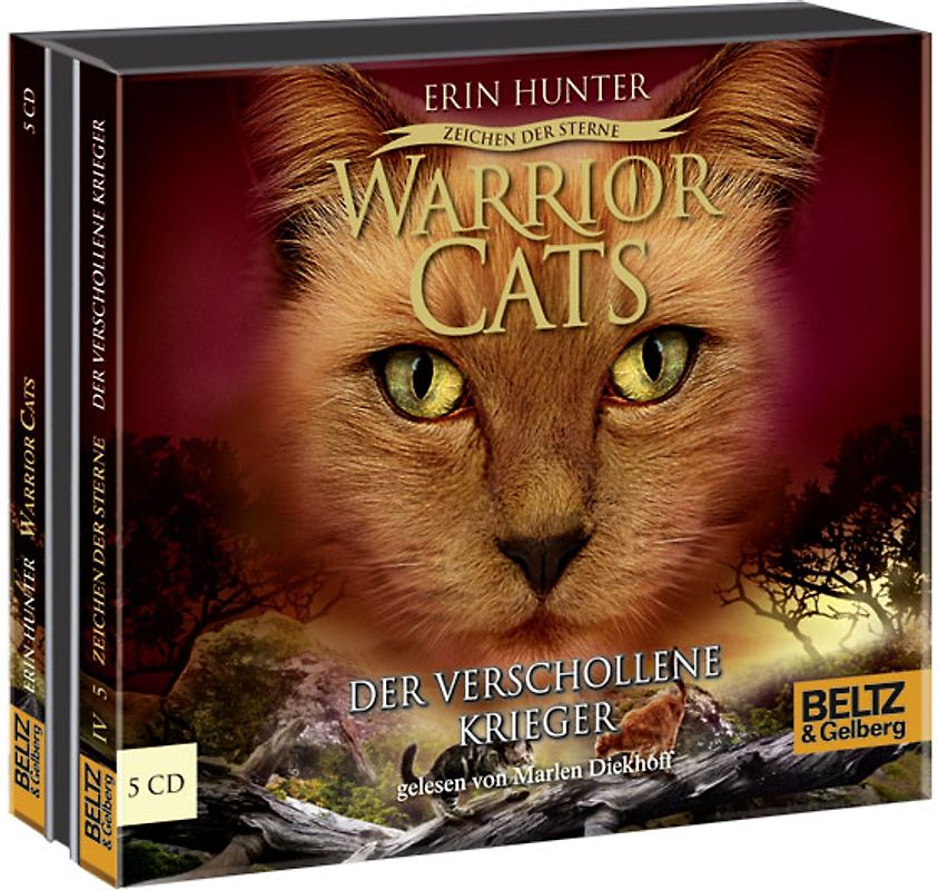 Warrior Cats - Zeichen der Sterne. Der verschollene Krieger. IV, Folge 5, gelesen von Marlen Diekhoff, 5 CDs in der Multibox, ca. 6 Std. 30 Min.