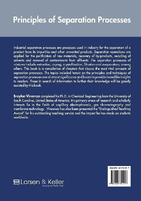 Principles of Separation Processes