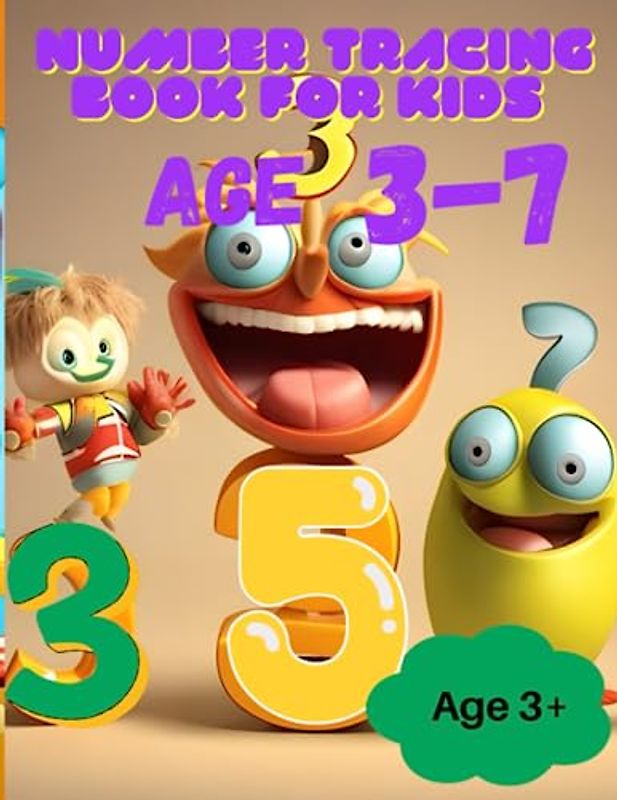 Number Tracing Book For Kids AGE 3-7: A Playful Journey to Master Numbers 1 to 20 and Unleash Creativity with Bonus Coloring Pages!