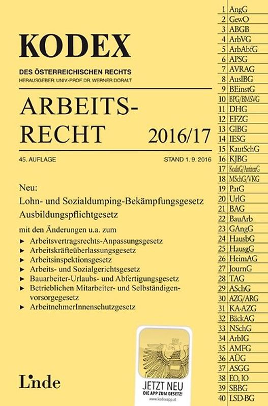 KODEX Arbeitsrecht 2016/17
