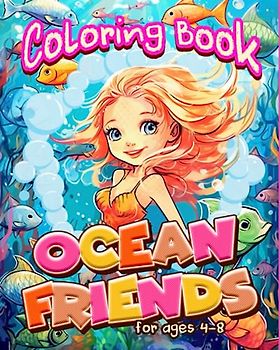 Ocean Friends: A Magical Coloring Journey for Girls Kids Ages 4-8
