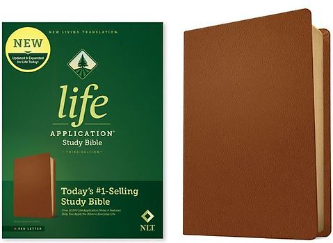 NLT Life Application Study Bible, Third Edition (Genuine Leather, Brown, Red Letter)