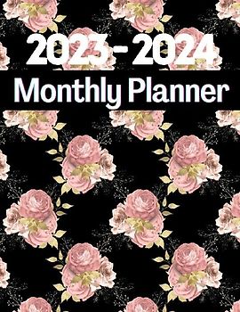 2023-2024 Monthly Planner with Rose Cover for Women