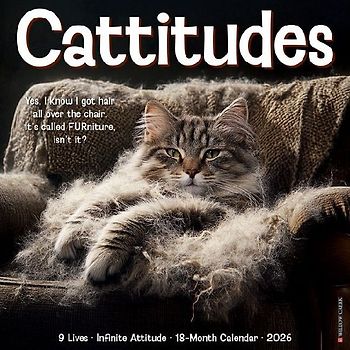Cattitudes 2026 12 X 12 Wall Calendar