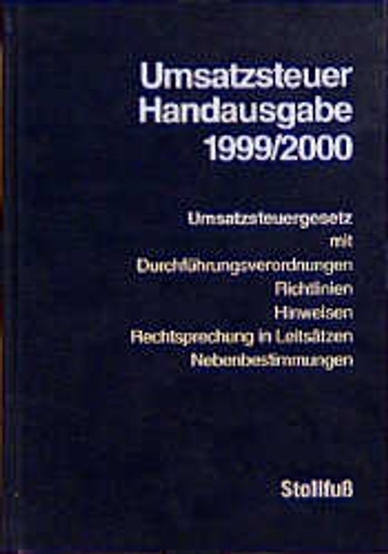 Umsatzsteuer Handausgabe 1999/2000