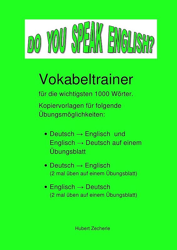 DO YOU SPEAK ENGLISH? Vokabeltrainer-Kopiervorlagen