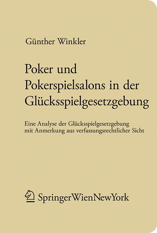 Poker und Pokerspielsalons in der Glücksspielgesetzgebung