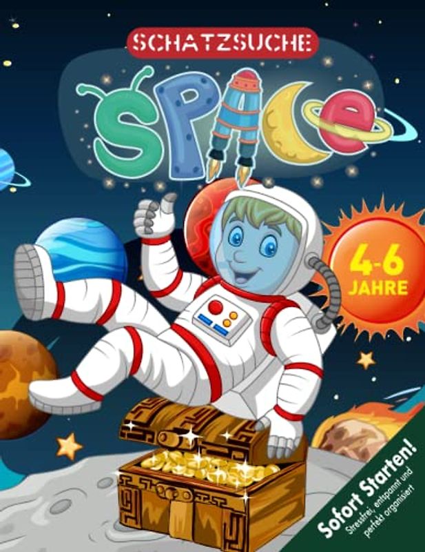 Astronauten Schatzsuche Kindergeburtstag 4-6 Jahre: Willkommen zur intergalaktischen Weltraum Schnitzeljagd-Party - das Astronautenarmband führt euch zum Schatz! (Bravo Schatzsuche)