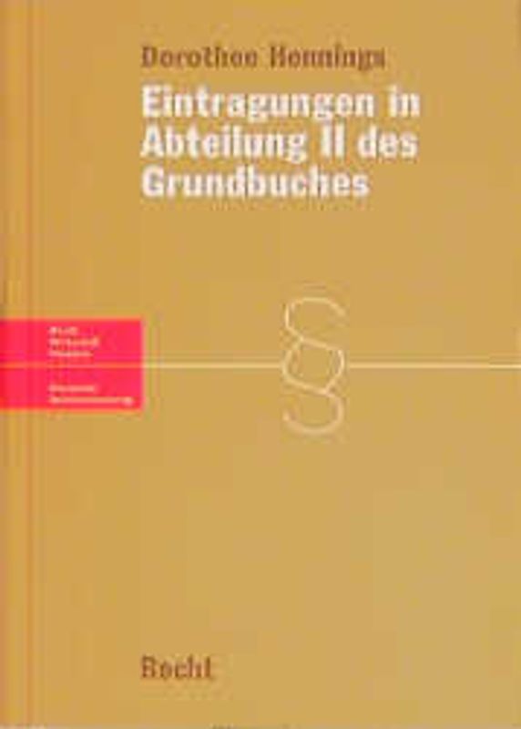 Eintragungen in Abteilung II des Grundbuches