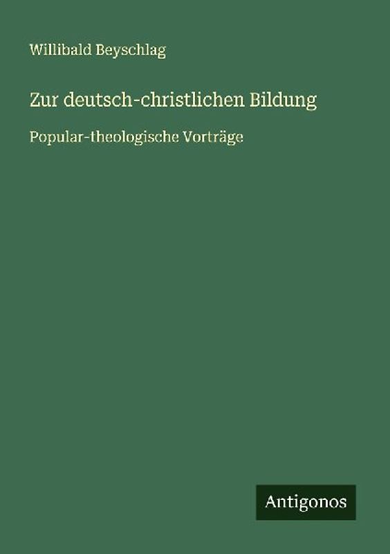 Zur deutsch-christlichen Bildung