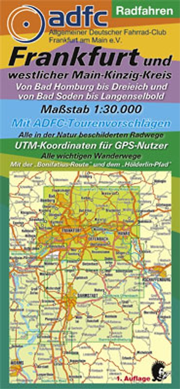 Radwanderkarte - Radfahren - Frankfurt und westlicher Main-Kinzig-Kreis