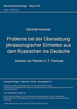 Probleme bei der Übersetzung phraseologischer Einheiten aus dem Russischen ins Deutsche