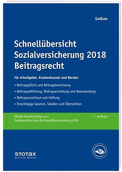 Schnellübersicht Sozialversicherung 2018 Beitragsrecht