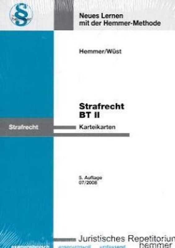 Strafrecht BT II. Karteikarten