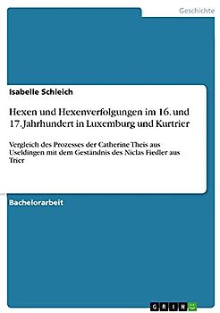 Hexen und Hexenverfolgungen im 16. und 17. Jahrhundert in Luxemburg und Kurtrier: Vergleich des Prozesses der Catherine Theis aus Useldingen mit dem Geständnis des Niclas Fiedler aus Trier