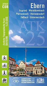 ATK25-C08 Ebern (Amtliche Topographische Karte 1:25000). Itzgrund, Maroldsweisach, Pfarrweisach, Rentweinsdorf, Seßlach, Untermerzbach