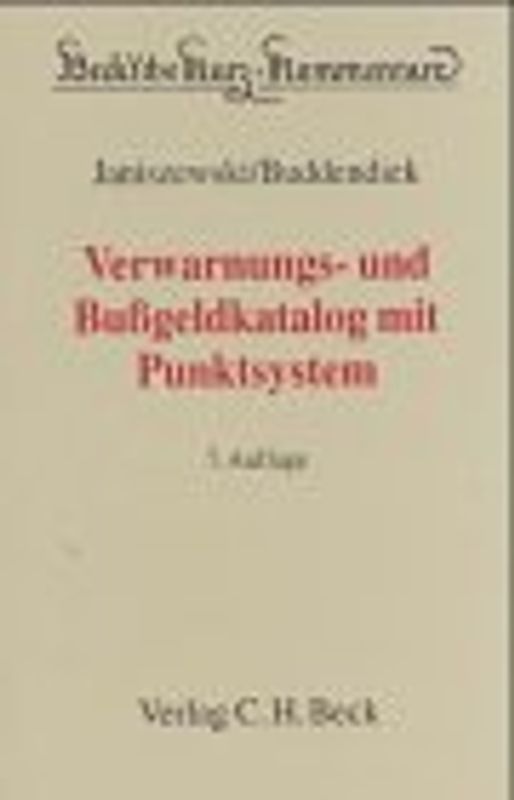 Verwarnungs- und Bussgeldkatalog mit Punktsystem