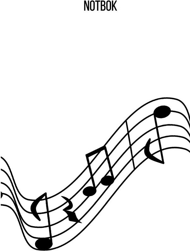 Notbok: DIN A5 notlinjebok | 60 sidor med 12 notlinjer / system per ark | Papper 90g/m² | Musikbok med notlinjer