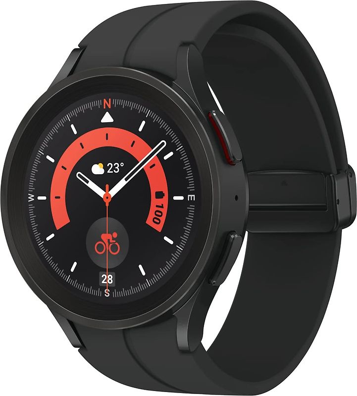 Samsung Galaxy Watch5 Pro 45 mm Titangehäuse black titanium am D-Buckle Sportarmband M/L graphite [Wi-Fi]